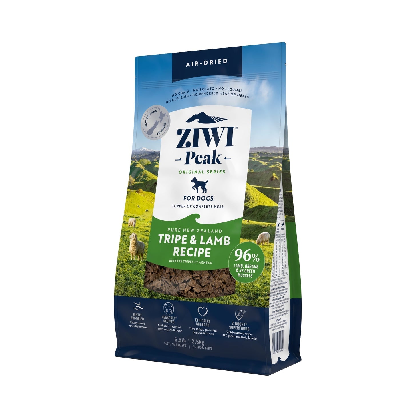 ZIWI Peak Air - dried Original Series Tripe & Lamb Recipe for dogs - Air Dried - 2.5kg Bag - Warkworth