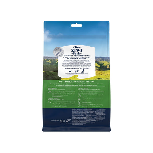 ZIWI Peak Air - dried Original Series Tripe & Lamb Recipe for dogs - Air Dried - 454g Bag - Warkworth
