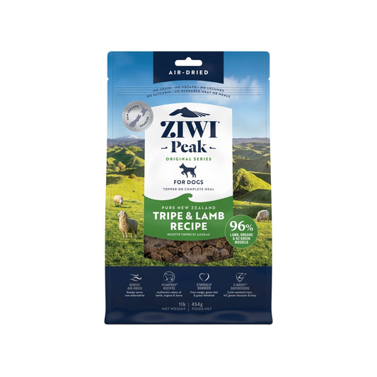 ZIWI Peak Air - dried Original Series Tripe & Lamb Recipe for dogs - Air Dried - 454g Bag - Warkworth