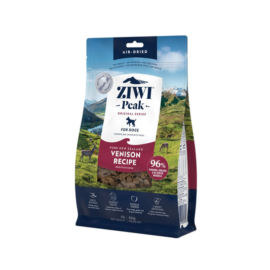 ZIWI Peak® Original Series Air-Dried Venison Recipe for Dogs - 454g bag - right angle - Warkworth - Raw Alternative or Topper