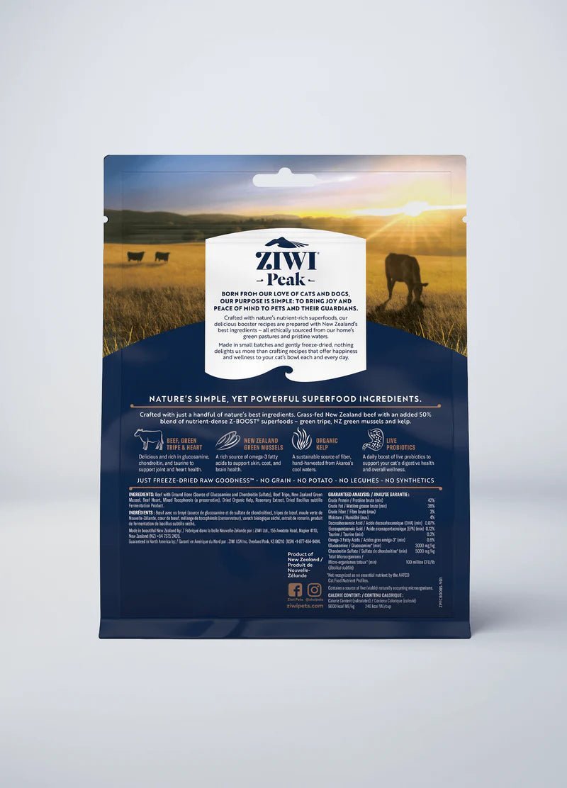 ZIWI Peak Raw Superboost Beef Recipe for cats - Freeze Dried - 114g Bag - Warkworth