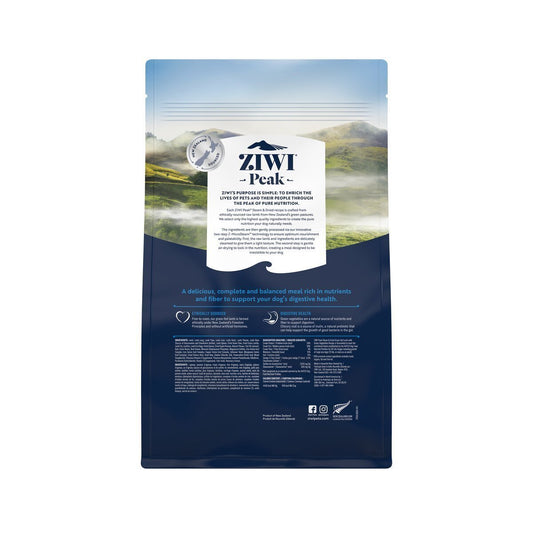 ZIWI Peak® Steam & Dried Lamb with Green Vegetables for dogs - Dry - 800g Bag Back- Warkworth - Healthy Raw Alternative