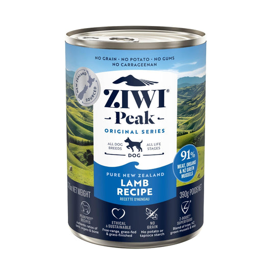 ZIWI Peak® Wet Original Series Lamb Recipe for dogs - Food - 390g Can Front - Warkworth - Complete and Balanced Meal