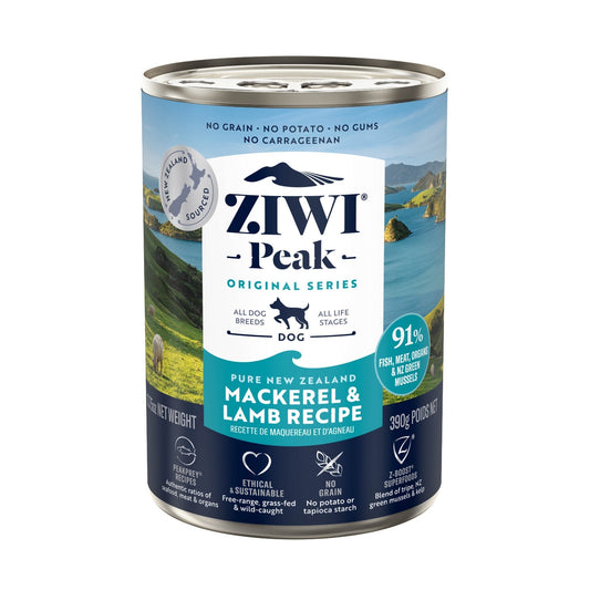 ZIWI Peak® Wet Original Series Mackerel & Lamb Recipe for Dogs - Can - 390g - Warkworth