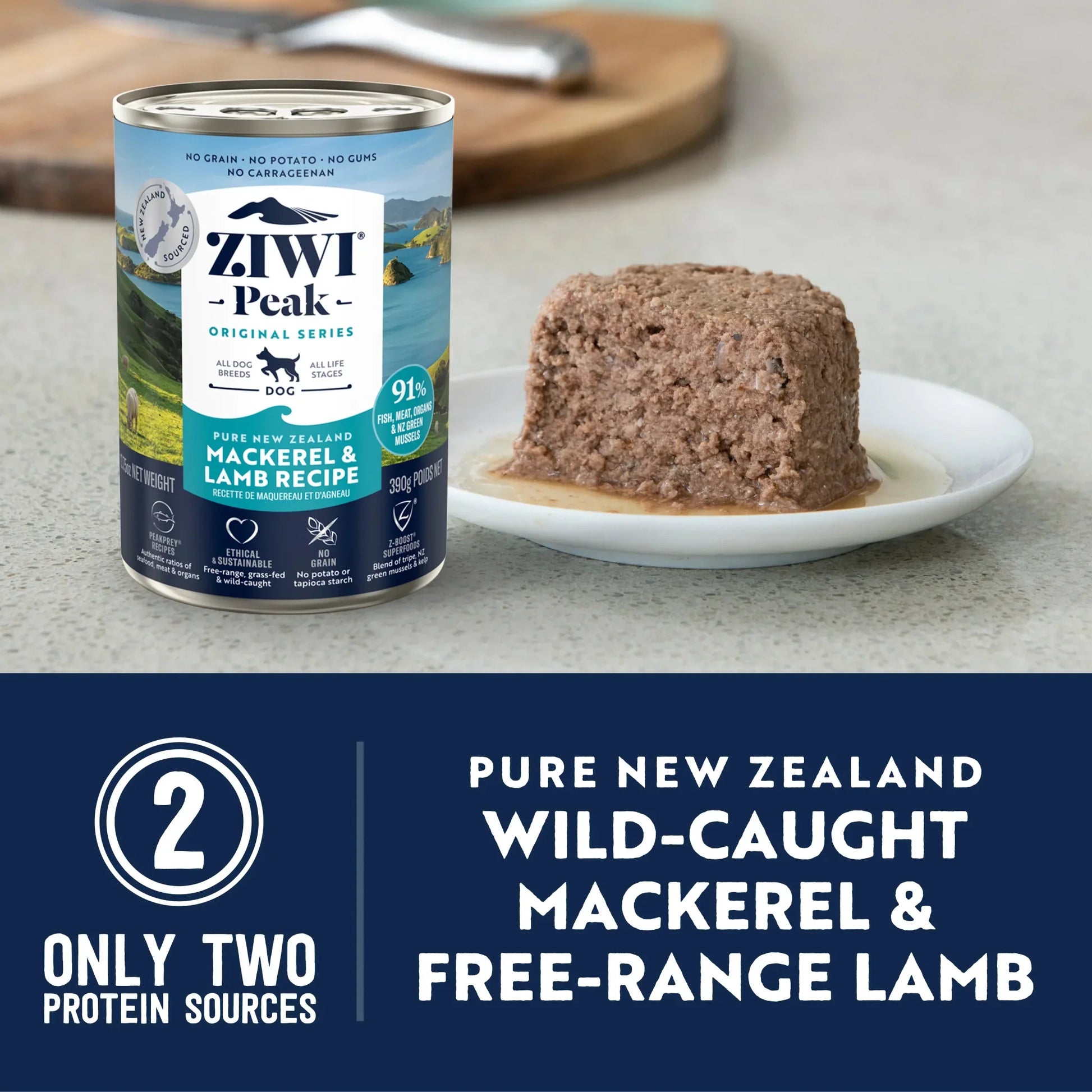 ZIWI Peak® Wet Original Series Mackerel & Lamb Recipe for Dogs - Can - 390g - Warkworth