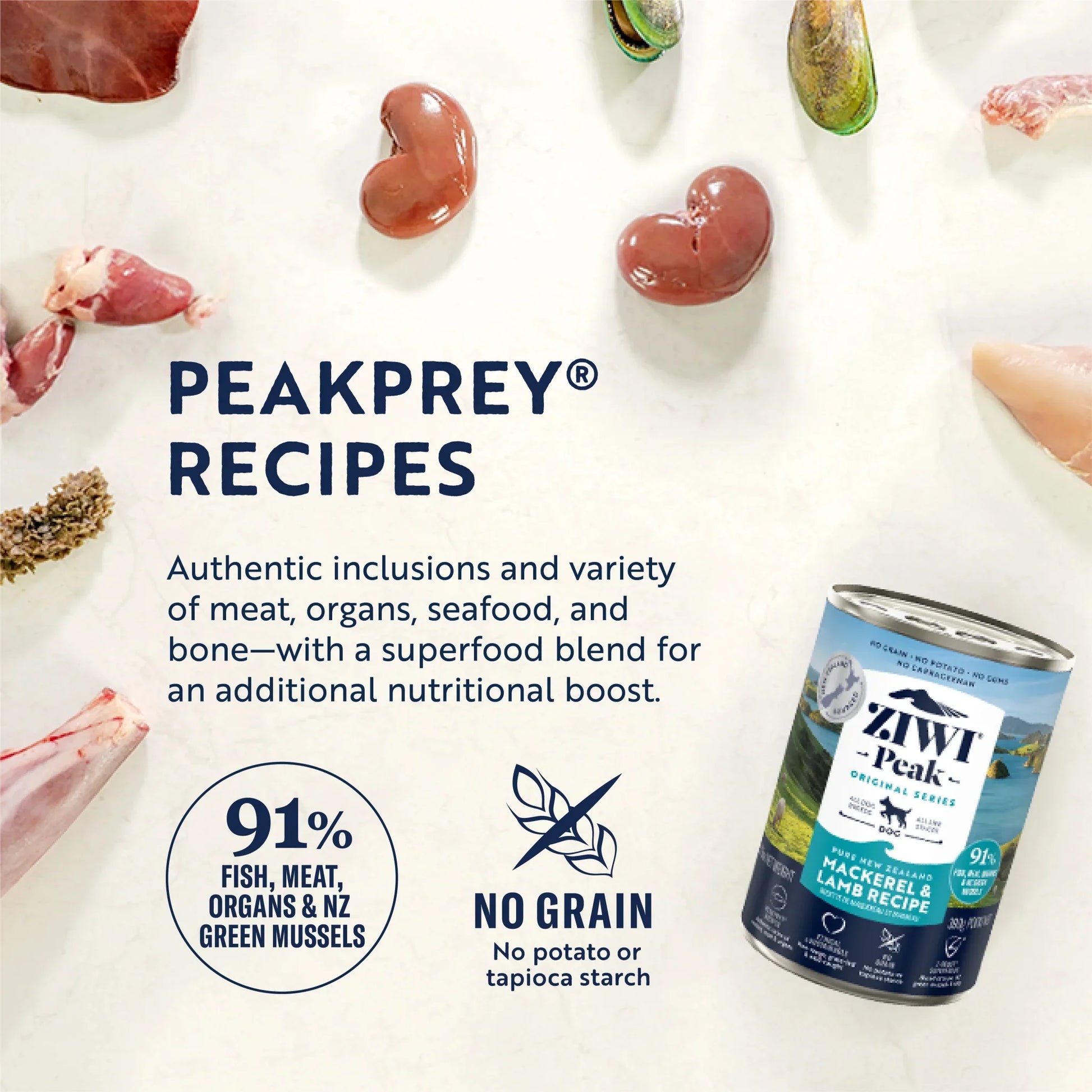 ZIWI Peak® Wet Original Series Mackerel & Lamb Recipe for Dogs - Can - 390g - Warkworth