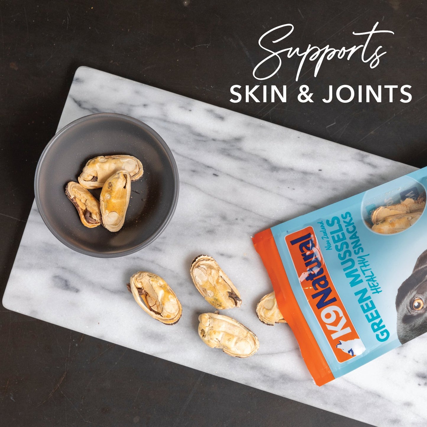 K9 Natural Grain-Free Freeze-Dried Dog Treats, New Zealand Green Lipped Mussel Bites 50g - Tuck In Healthy Pet Food & Animal Natural Health Supplies