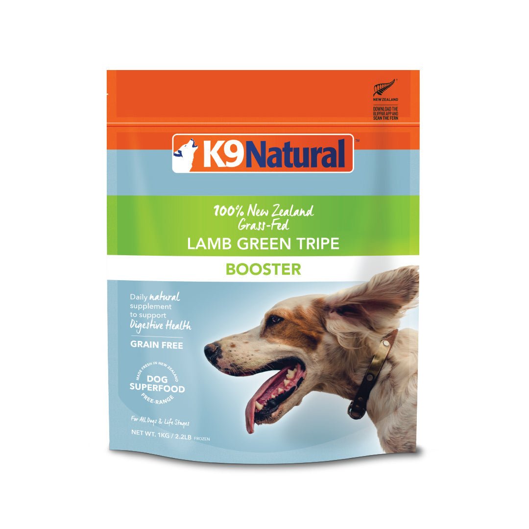 K9 Natural Grain-Free Frozen Dog Food Supplement Booster, Lamb Green Tripe 1kg - Tuck In Healthy Pet Food & Animal Natural Health Supplies