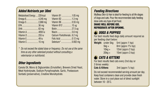 My Beau Skin & Hair - 300ml - Tuck In Healthy Pet Food & Animal Natural Health Supplies