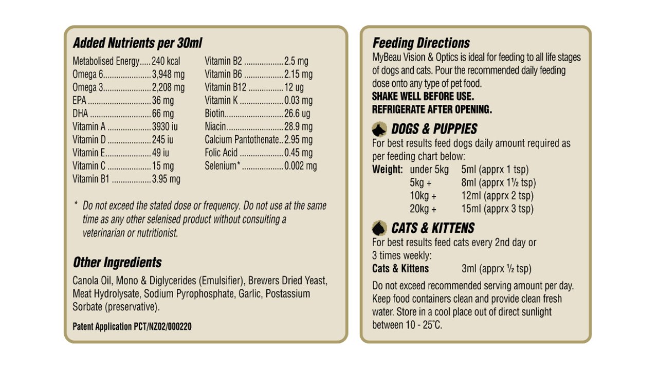 My Beau Vision & Optics - 300ml - Tuck In Healthy Pet Food & Animal Natural Health Supplies