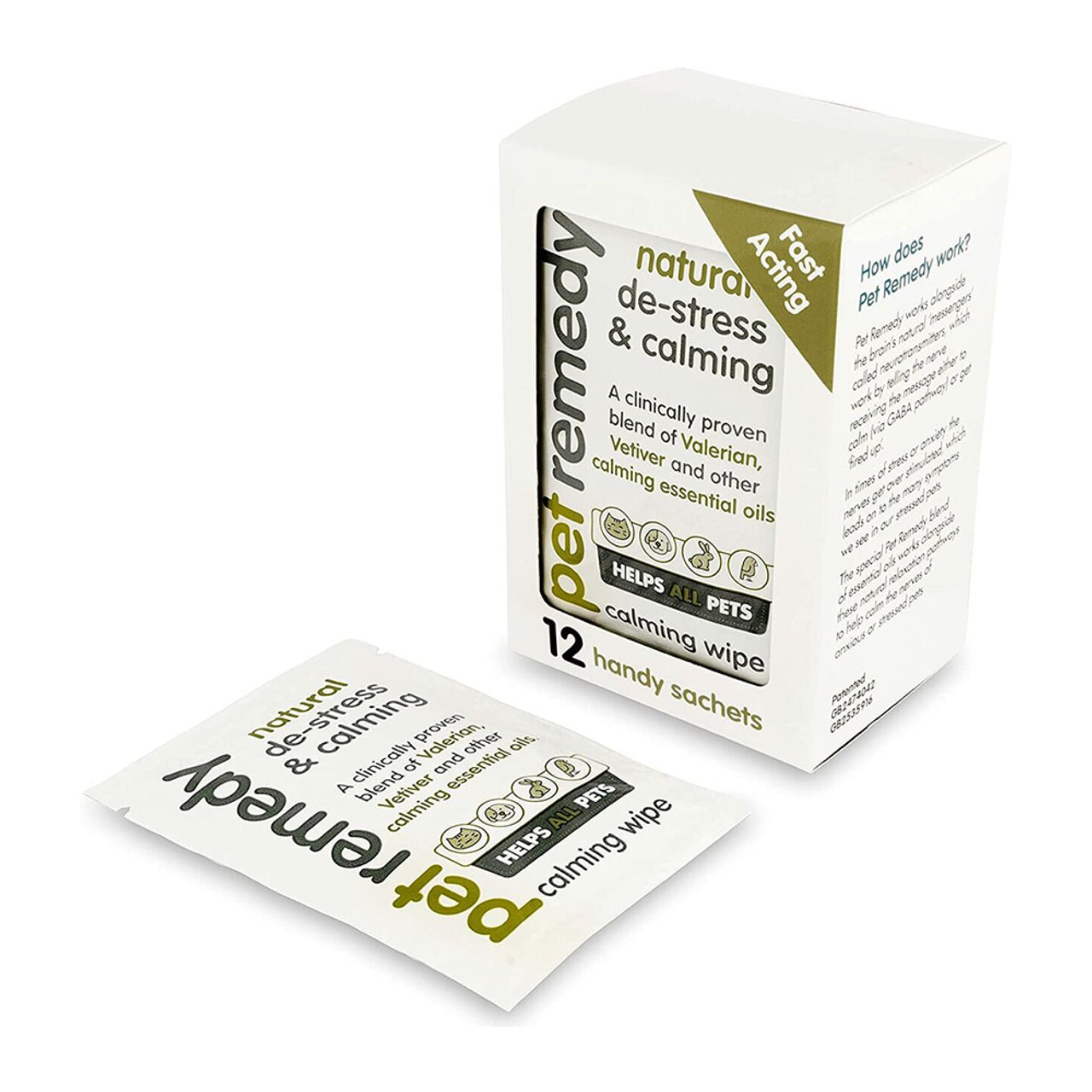 Pet Remedy Calming Wipe - pack of 12 - Tuck In Healthy Pet Food & Animal Natural Health Supplies