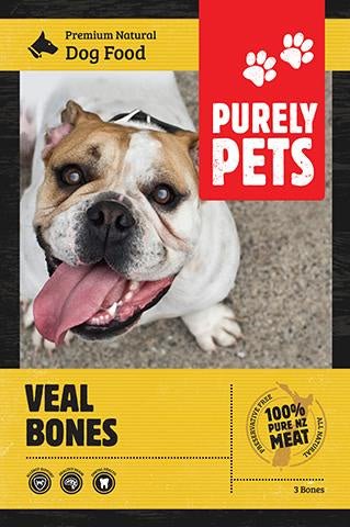 Purely Pets Veal Bones Tuck In Healthy Pet Food Animal Natural