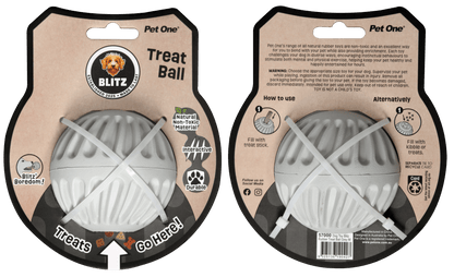 Tuck In Healthy Pet Food & Animal Natural Health Supplies Blitz Rubber Treat Ball for Dogs - Toys - Large Bag - Warkworth