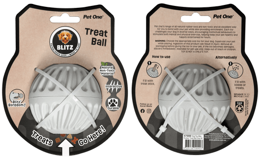 Tuck In Healthy Pet Food & Animal Natural Health Supplies Blitz Rubber Treat Ball for Dogs - Toys - Large Bag - Warkworth