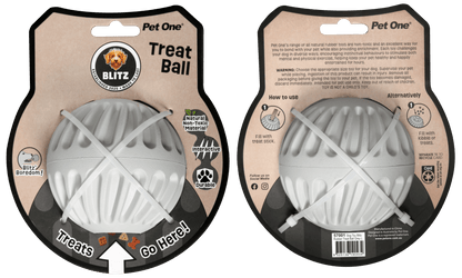 Tuck In Healthy Pet Food & Animal Natural Health Supplies Blitz Rubber Treat Ball for Dogs - Toys - Large Bag - Warkworth