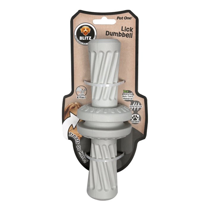 Pet One Blitz Rubber Lick Dumbbell for Dogs - Toys - Medium Bag - Warkworth