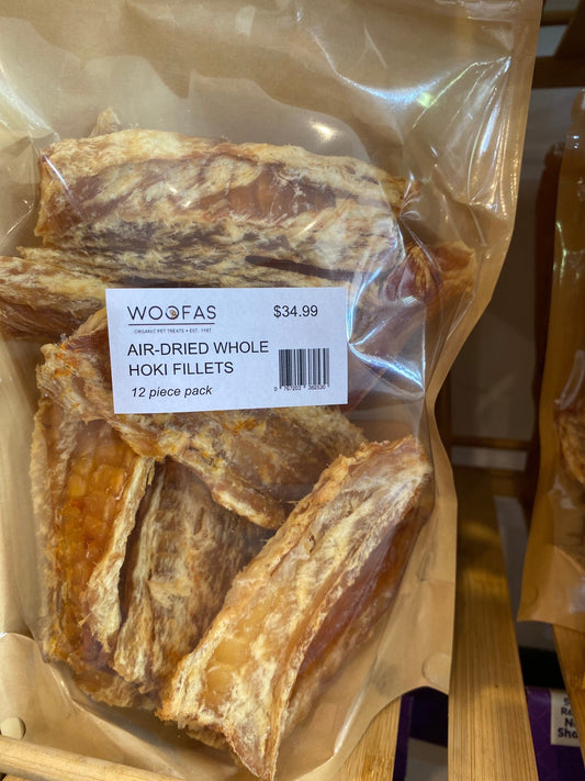 Woofas Woofas Air - Dried Whole Hoki Fillets - Air Dried - 5 Piece Pack Bag - Warkworth