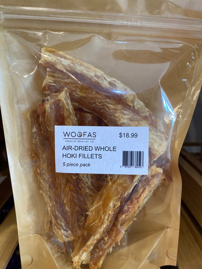 Woofas Woofas Air - Dried Whole Hoki Fillets - Air Dried - 5 Piece Pack Bag - Warkworth