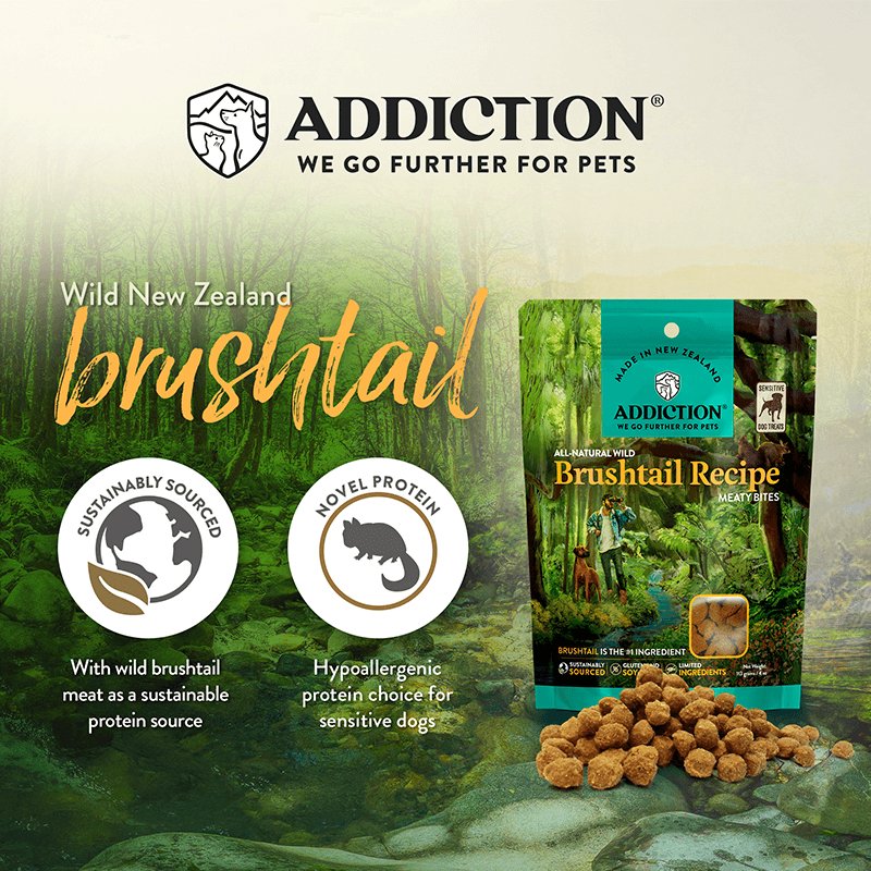 Addiction Brushtail Possum Meaty Bites - Tuck In Healthy Pet Food & Animal Natural Health Supplies