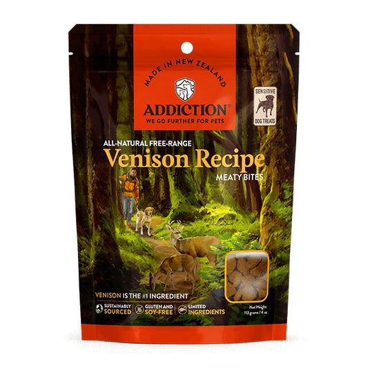 Addiction Venison Meaty Bites - Tuck In Healthy Pet Food & Animal Natural Health Supplies