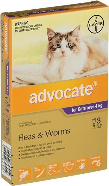 Advocate Topical Flea and Worm Treatment for Cats - Tuck In Healthy Pet Food & Animal Natural Health Supplies