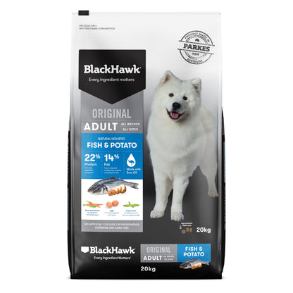 Black Hawk Fish & Potato for Adult Dogs - Tuck In Healthy Pet Food & Animal Natural Health Supplies