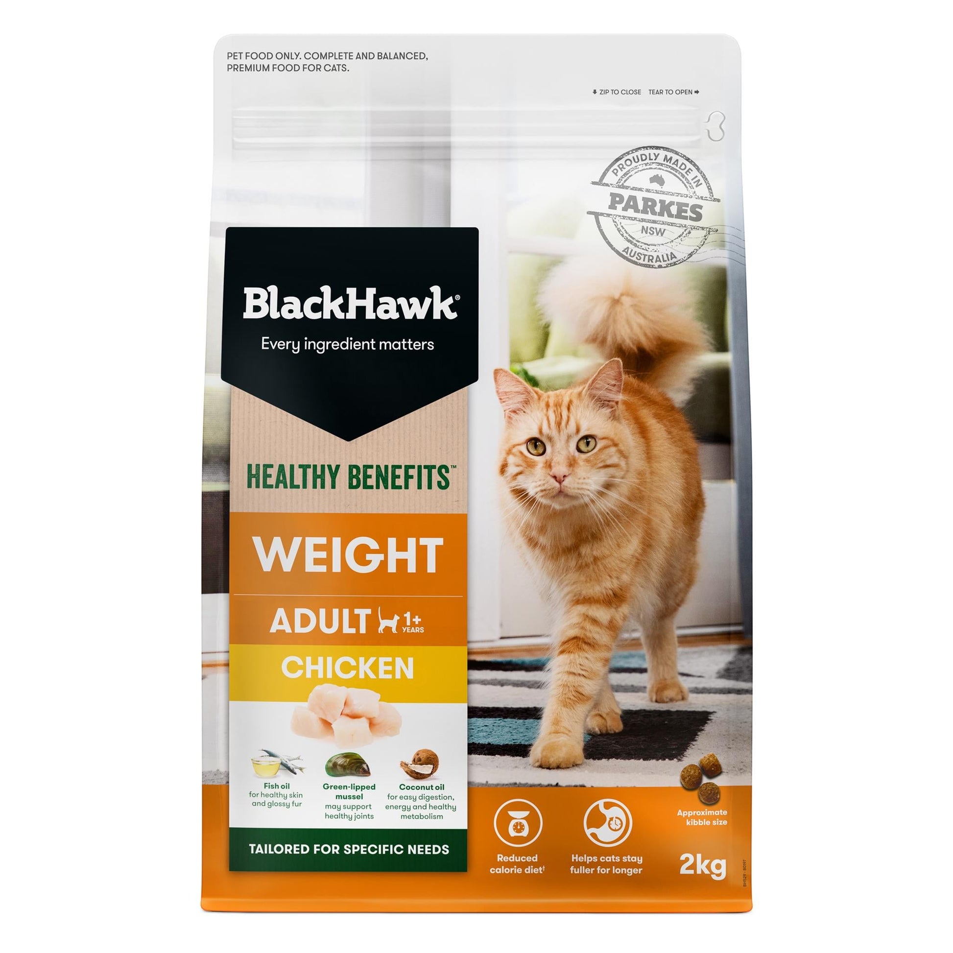 Black Hawk Healthy Benefits Cat Weight Chicken 2kg - Tuck In Healthy Pet Food & Animal Natural Health Supplies