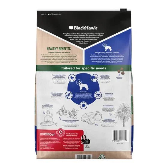Black Hawk Healthy Benefits Dental for Adult Dogs - Tuck In Healthy Pet Food & Animal Natural Health Supplies