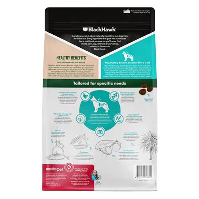 Black Hawk Healthy Benefits Sensitive Skin & Gut - Tuck In Healthy Pet Food & Animal Natural Health Supplies