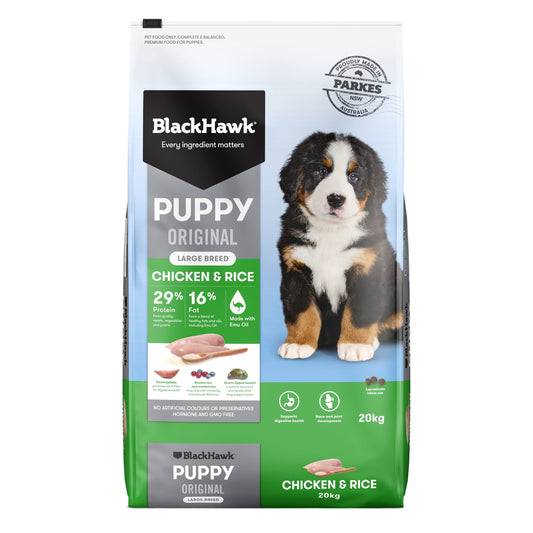 Black Hawk Large Breed Puppy Food - Chicken & Rice - Tuck In Healthy Pet Food & Animal Natural Health Supplies