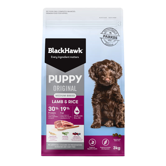 Black Hawk Medium Breed Puppy Food - Lamb & Rice - Tuck In Healthy Pet Food & Animal Natural Health Supplies