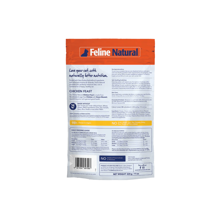 Feline Natural Chicken Feast Recipe Freeze Dried Food for cats - Freeze Dried - Bag - Warkworth