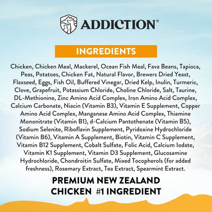 Addiction Chicken Supreme - Adult Cat, Complete & Balanced, Immune Boost Dry Cat Food - Food - Dry - Tuck In Healthy Pet Food & Animal Natural Health Supplies