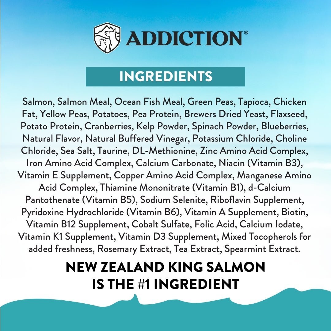 Addiction Salmon Bleu Cat, Complete & Balanced, Skin & Coat Dry Cat Food - Food - Dry - Tuck In Healthy Pet Food & Animal Natural Health Supplies