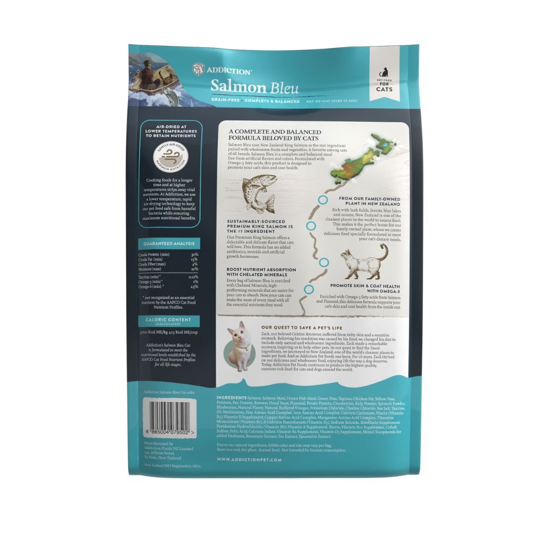 Addiction Salmon Bleu Cat, Complete & Balanced, Skin & Coat Dry Cat Food - Food - Dry - Tuck In Healthy Pet Food & Animal Natural Health Supplies