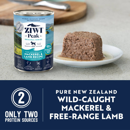 ZIWI Peak® Wet Original Series Mackerel & Lamb Recipe for dogs - Food - Dry - Tuck In Healthy Pet Food & Animal Natural Health Supplies