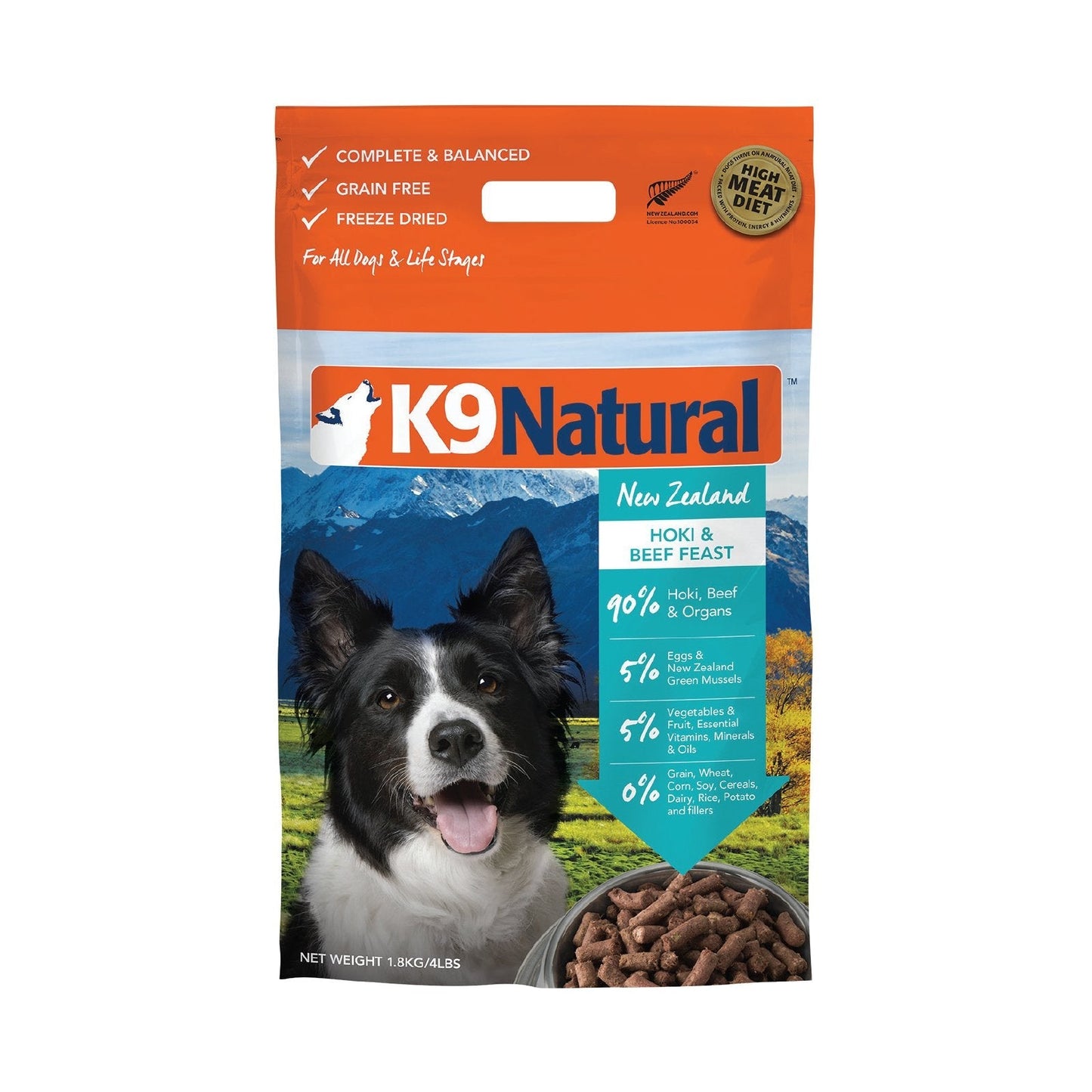 K9 Natural Grain-Free Freeze-Dried Dog Food - Hoki & Beef - Tuck In Healthy Pet Food & Animal Natural Health Supplies