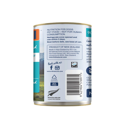 K9 Natural Hoki & Beef Feast Can - 370g - Tuck In Healthy Pet Food & Animal Natural Health Supplies