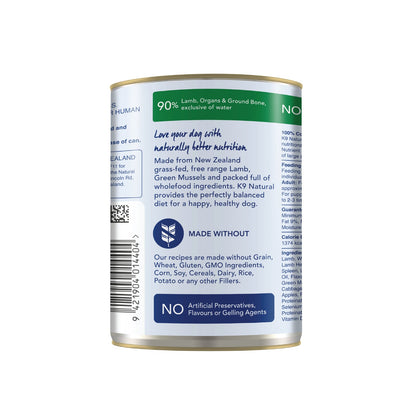 K9 Natural Lamb Feast Can - 370g - Tuck In Healthy Pet Food & Animal Natural Health Supplies