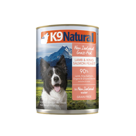 K9 Natural Lamb & King Salmon Feast Can - 370g - Tuck In Healthy Pet Food & Animal Natural Health Supplies