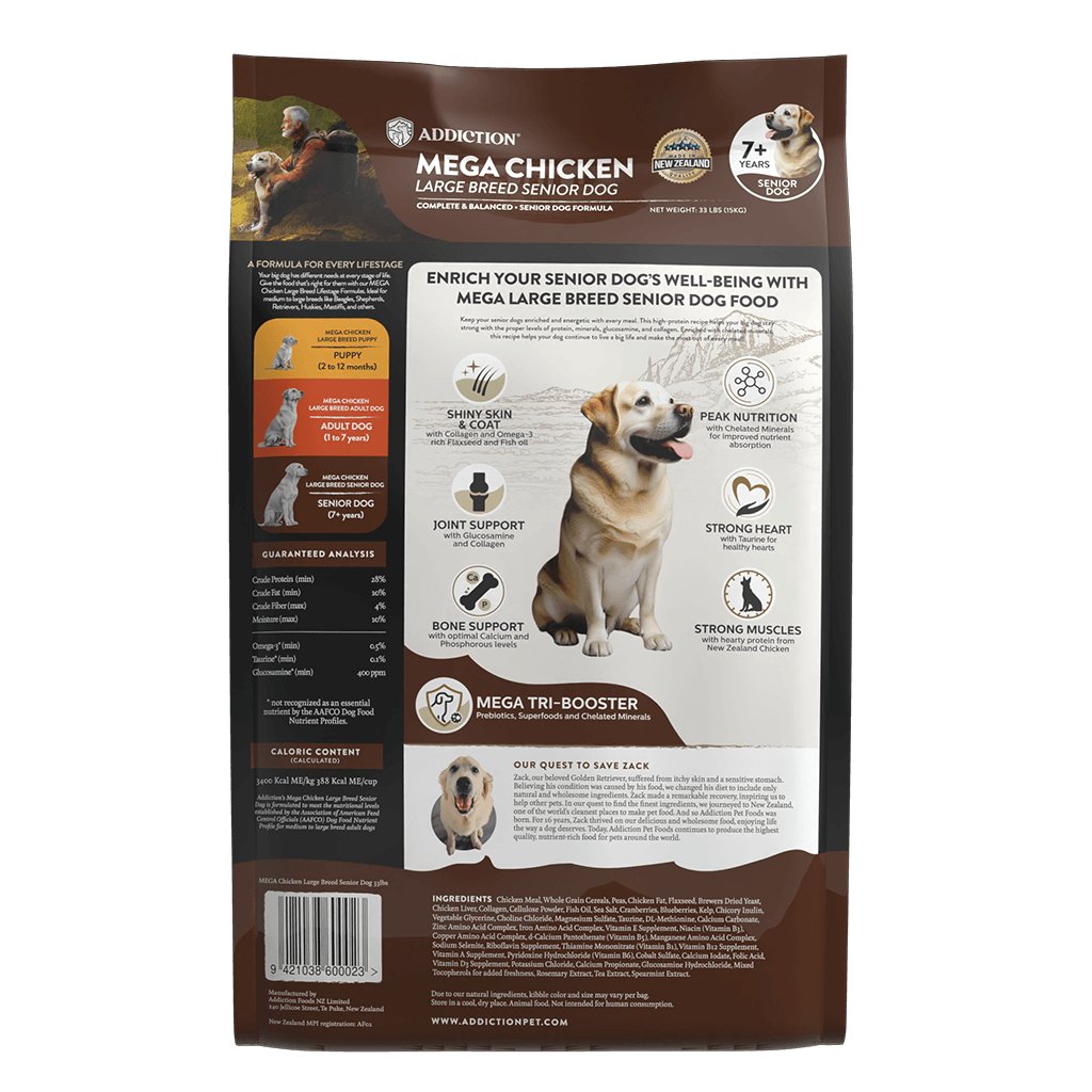 Mega Chicken – Large Breed Senior - 15kg - Tuck In Healthy Pet Food & Animal Natural Health Supplies