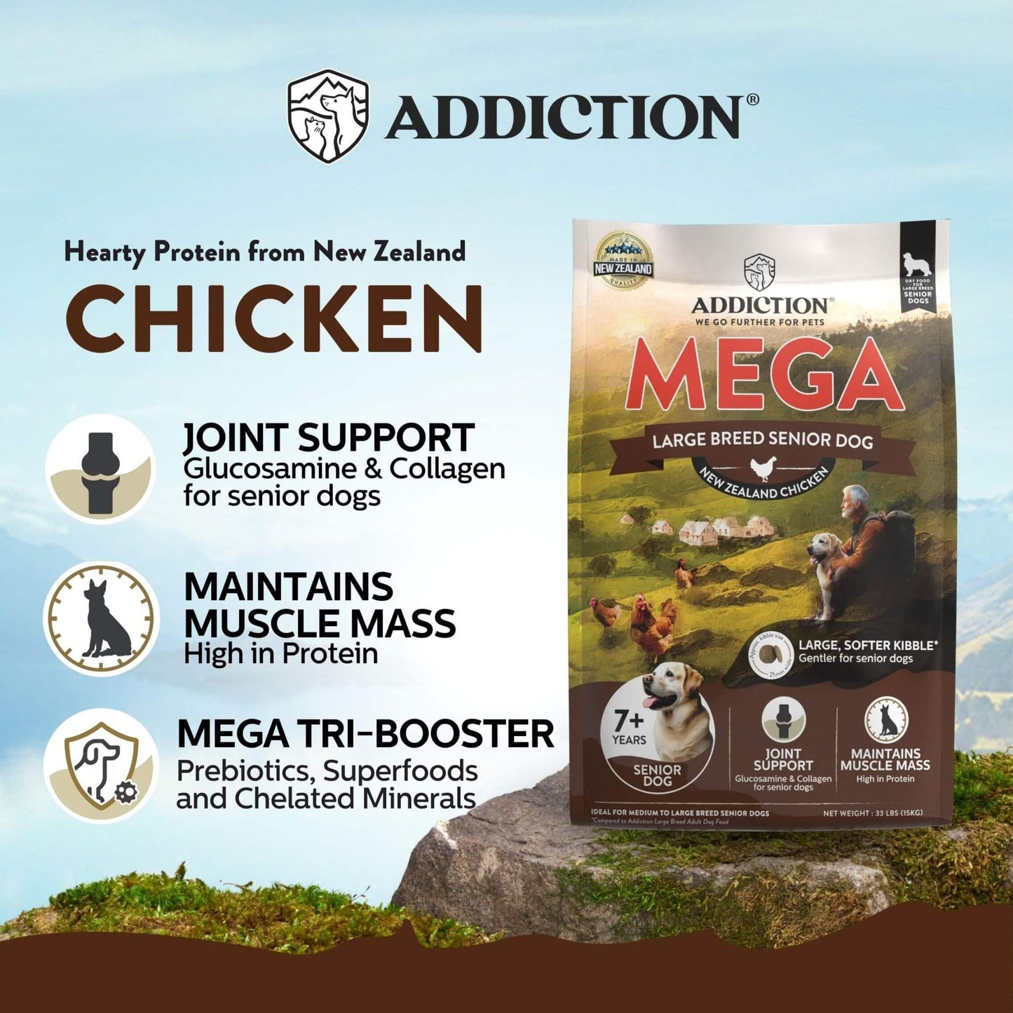 Mega Chicken – Large Breed Senior - 15kg - Tuck In Healthy Pet Food & Animal Natural Health Supplies