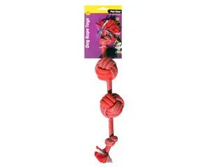 Pet One Dog Rope Toy - 2 Rope Ball (Red) - Tuck In Healthy Pet Food & Animal Natural Health Supplies