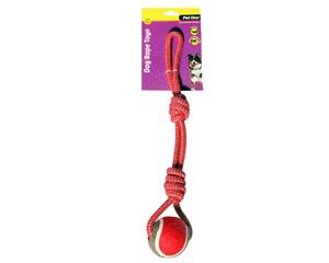 Pet One Rope 2 Knot With Tennis Ball 43cm - Tuck In Healthy Pet Food & Animal Natural Health Supplies