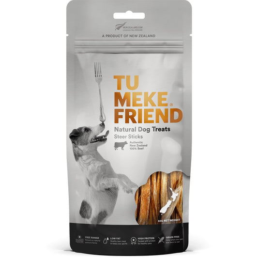 Tu Meke Air - Dried Treats Steer Sticks - 50g - Tuck In Healthy Pet Food & Animal Natural Health Supplies