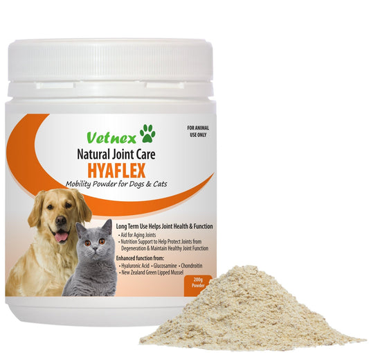 Vetnex Hyaflex Mobility Powder for Dogs & Cats - Tuck In Healthy Pet Food & Animal Natural Health Supplies