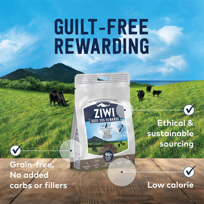 ZIWI Peak® Beef Flavoured Good Dog Rewards™ - 85g bag - Guilt Free Rewards - Grain-Free Low Calorie Ethical & Sustainable