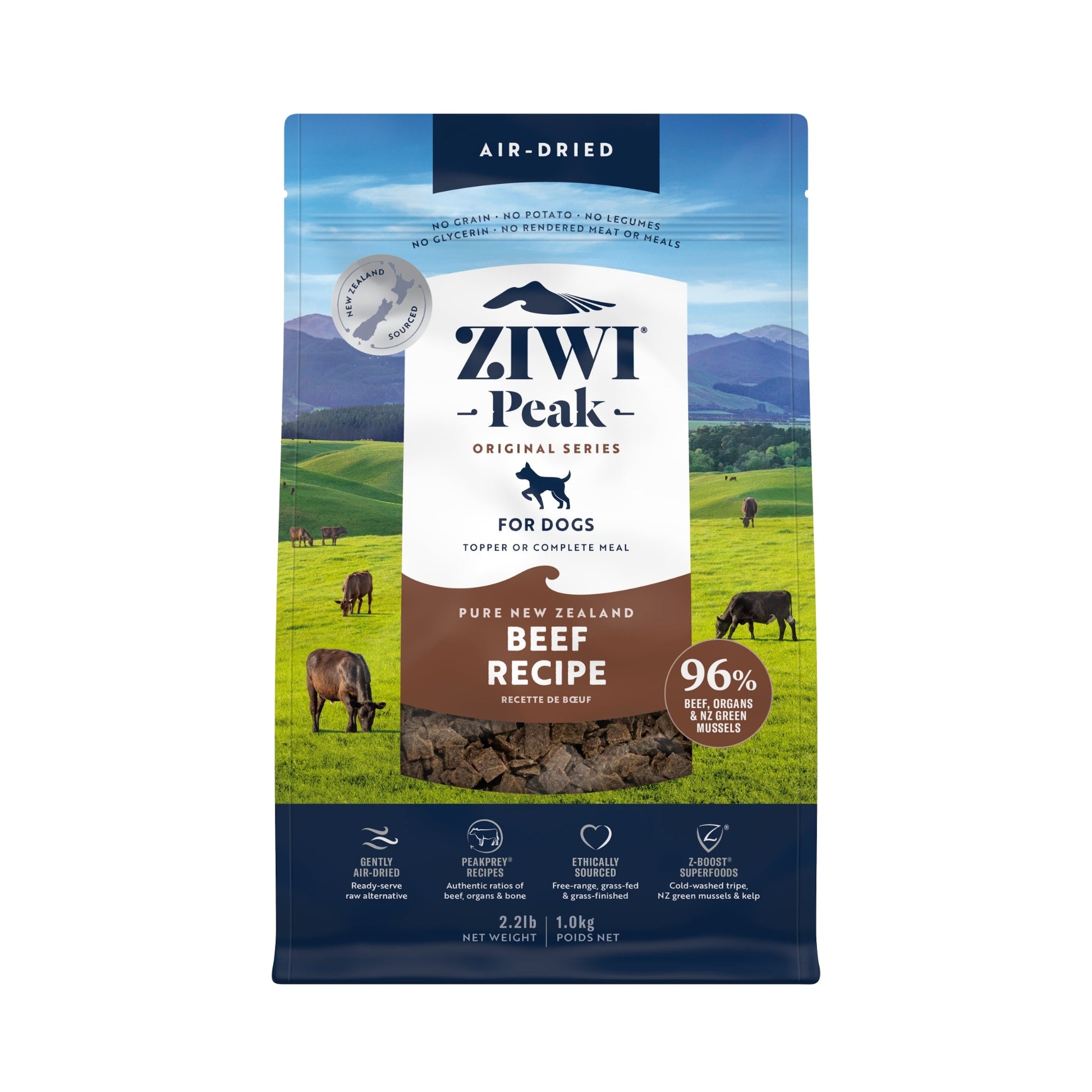 ZIWI Peak Air - dried Original Series Beef Recipe for dogs - Air Dried - 1kg Bag - Warkworth