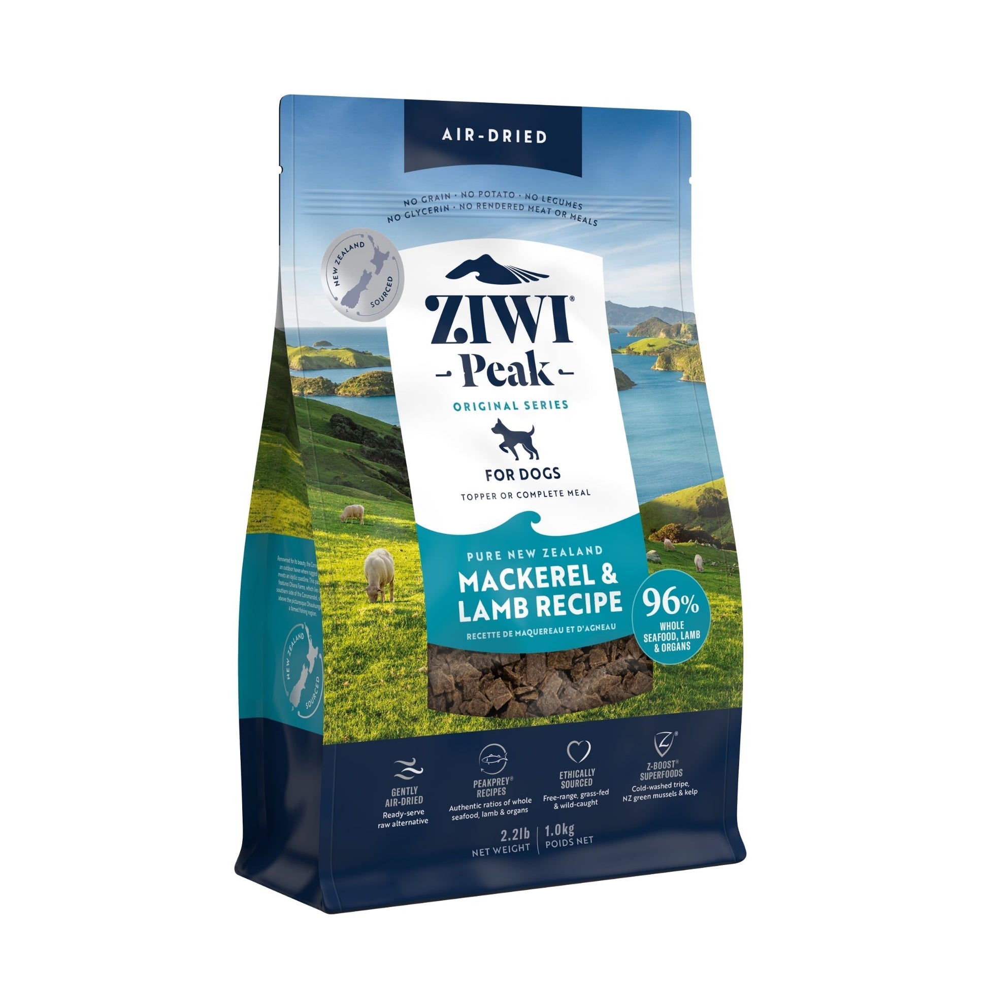ZIWI Peak Air - dried Original Series Mackerel & Lamb Recipe for dogs - Air Dried - 1kg Bag - Warkworth