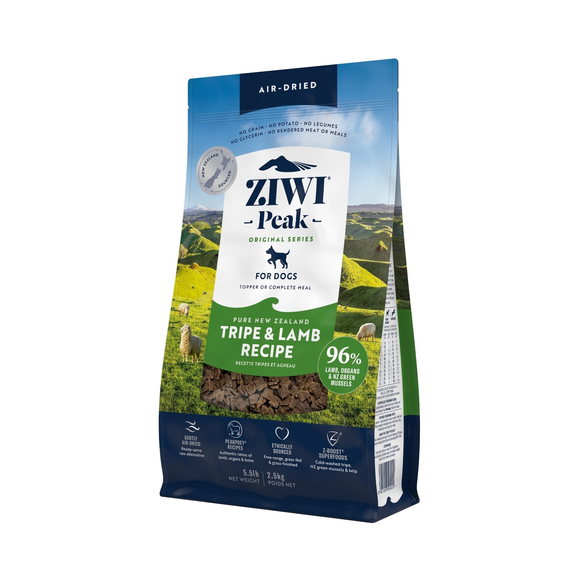 ZIWI Peak Air - dried Original Series Tripe & Lamb Recipe for dogs - Air Dried - 2.5kg Bag - Warkworth